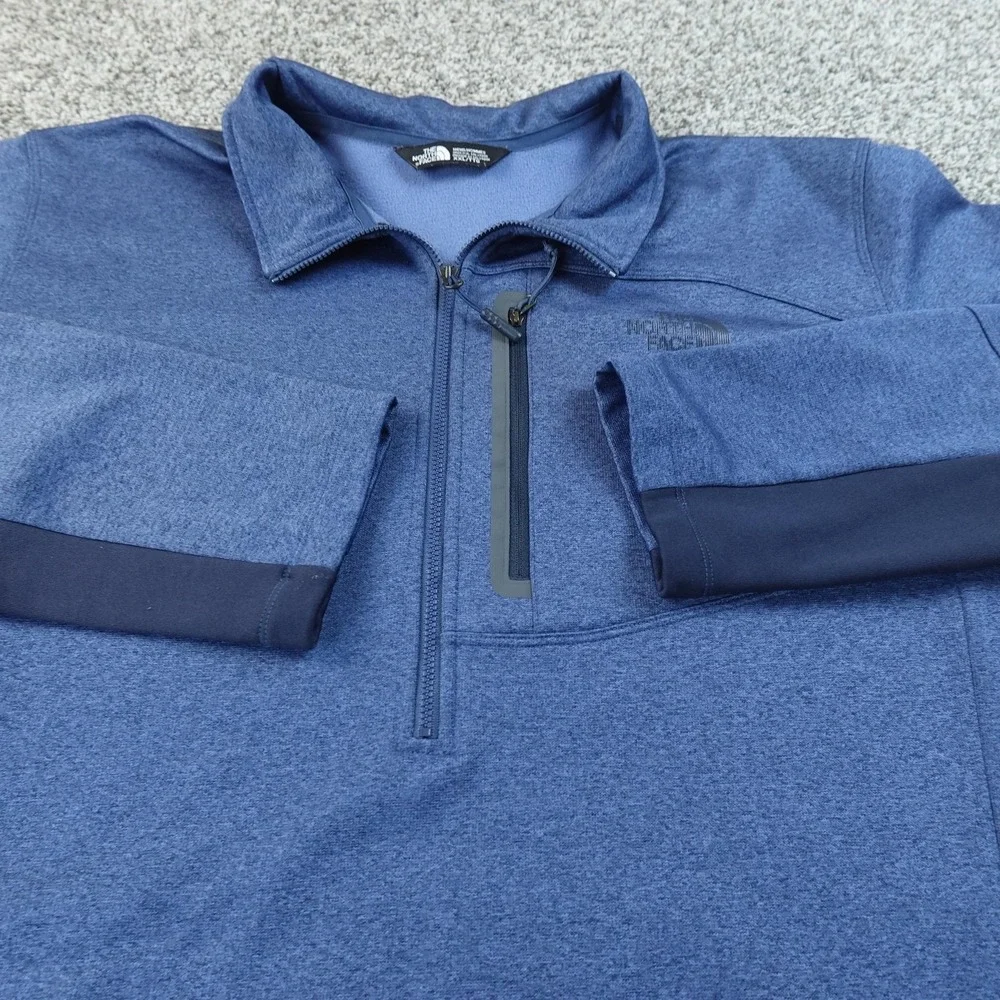 North Face Pullover Mens 2XL Blue 1/4 Zip Performance Sweatshirt Outdoor‎ Hiking